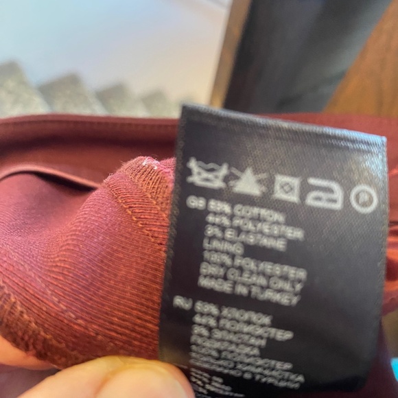 REISS burgundy slim stretch pants in size 2 - Picture 5 of 5